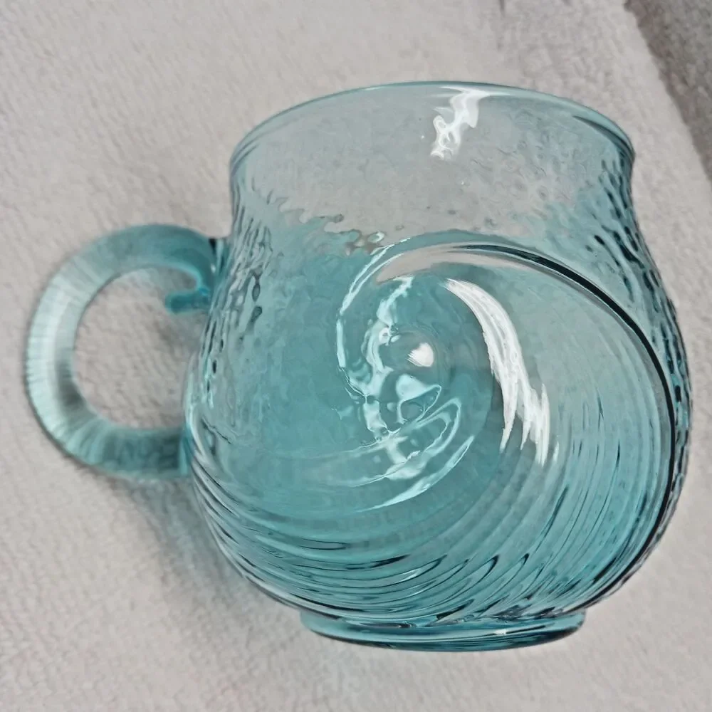 Glass Coffee Or Tea Cup☕️Aqua Glass Vintage Collectable new in origional Box